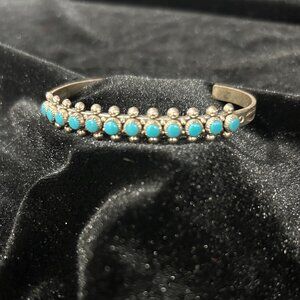 Vintage Sterling Silver Bracelet with Turquoise Stones